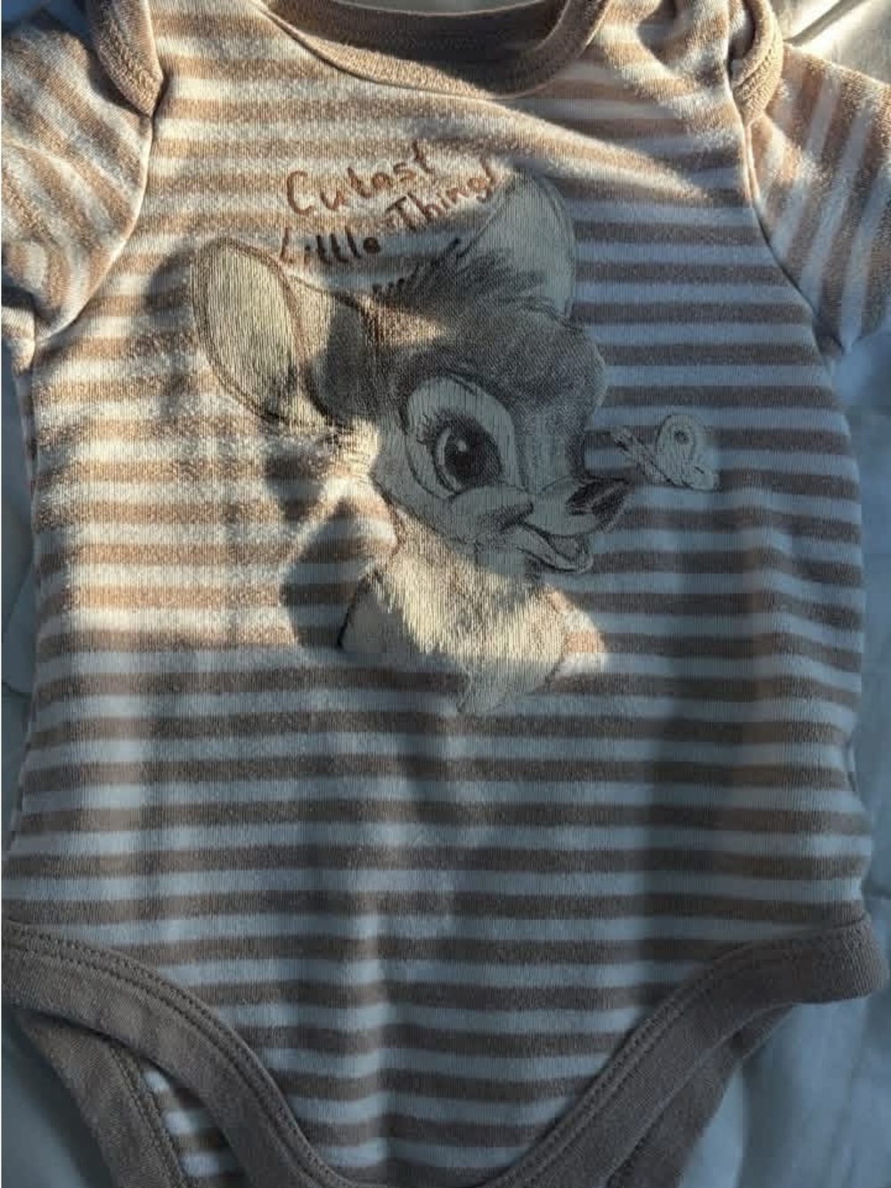 Disney Brown & Cream Striped Bambi Bodysuit